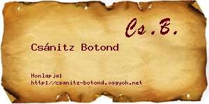 Csánitz Botond névjegykártya